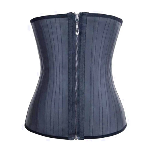 ASO-SLING Latex 25 Steel Boned Waist Trainer with Zipper Belly Slim Sheath Modeling Strap