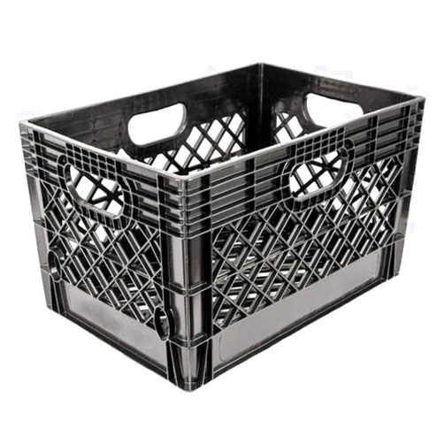 Juggernaut Storage 3-Pack Stackable Heavy Duty Crates with Handles, 24 Qt, Black