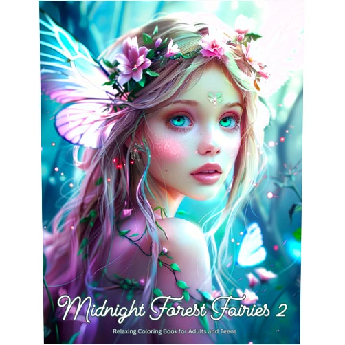 By Sparkleleaf Publishing (Author) Midnight Forest Fairies 2 Relaxing Coloring Book for Adults and Teens: Discover Enchanting Nighttime Scenes - Over 50 One-Sided Fairy, Butterfly, and Floral Designs for Creativity and Relaxation
