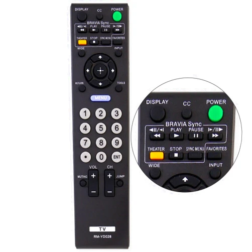 WINFLIKE New RM-YD028 RMYD028 Replacement Remote Control Fit for Sony Bravia TV KDL19L5000 KDL-32XBR9 KDL40SL150 KDL-46S504 KDL46S51009 KDL52S51009 KDL-52S51009 KLV52W510 KLV-52W510
