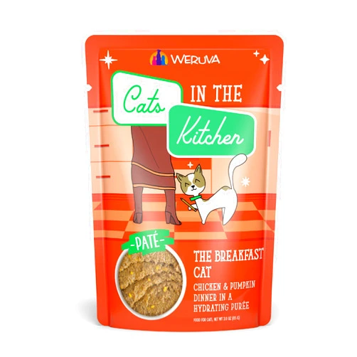 Weruva Cats in The Kitchen Paté, The Breakfast Cat with Chicken & Pumpkin, 3oz Pouch (Pack of 12)