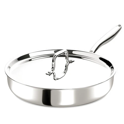 Umite Chef 12 Inch Tri-Ply Stainless Steel Frying Pan, Frying Pan with Lid, PFOA/PTFE Free Skillet, Induction Cooking Pans, Dishwasher & Oven Broiler Safe 600F, Professional Cookware, Heavy Duty & Even Heat