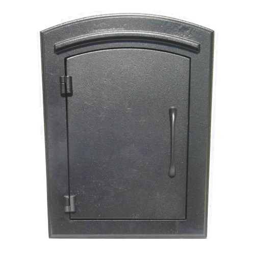 Qualarc MAN-1400BL Manchester Column Mount Mailbox Plain Door, Black