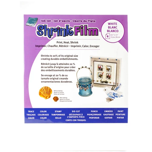 Grafix Ink Jet Shrink Film 8.5 inch x 11 inch 6 Pack White KSF6-WIJ (2-Pack)2