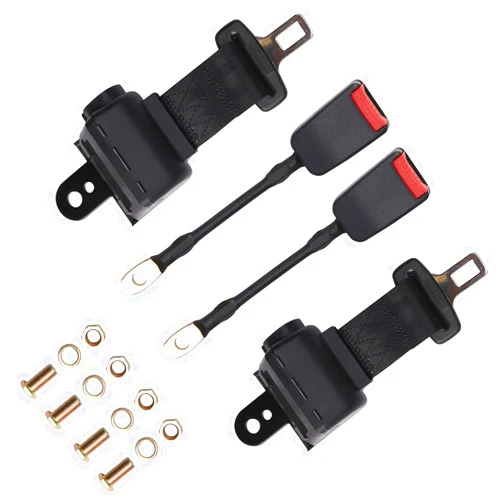 ROSSROLLA 2 Pack Golf Cart Seat Belt Kits Retractable Fits Most Golf Cart Like EZGO, Yamaha, Club Car, UTV
