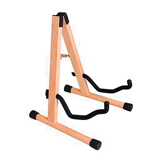ZHNALIUS Folding Wooden Guitar Stand for Acoustic, Classical, Electric, Bass Guitars, and Other Stringed Instruments, Portable Floor Electric Acoustic Wood Guitar Stands，Fashion Sturdy Guitar Sits