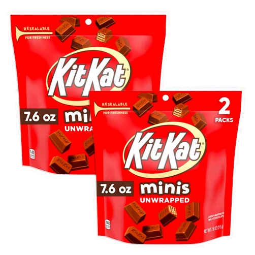 CHAIN & JO SWEETS Minis Unwrapped Chocolate Bar - 2 Packs (7.6oz Each) - Candy Chocolate Unwrapped pack - Halloween Candy, Chocolate Candy Bars, Milk Chocolate, Chocolate Wafer, Ideal for Snacks and Mini Chocolate Gifts