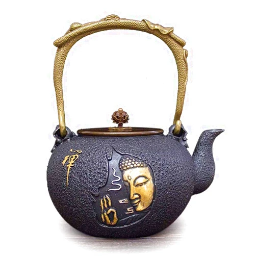 GHJKLZNMRU Teapot - Cast Iron Boiled Tea Kettle Hand-Like Tea Stove Boiled Tea Pot Teapot Electric