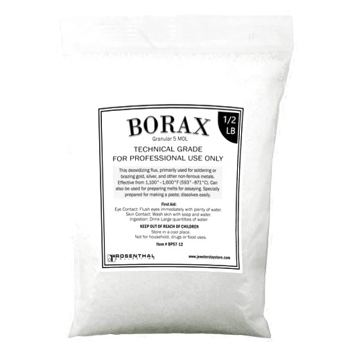 Rosenthal Collection Borax Flux Granular 5 MOL Melting Gold Silver Jewelry Casting Glazing Crucibles and Soldering (1/2 LB)
