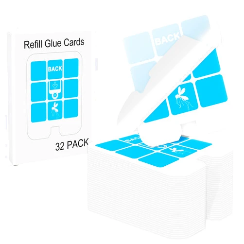 Dickinda 32 Pack Refill Glue Cards, Saferr Home Fly Trap Refill Compatible with Saferr Home SH502, S23005-06 and Dynatrap DT3005W Dot Indoor Fly Trap Plug-in Insect Trap Replacement Mosquito Sticky Glue Boards