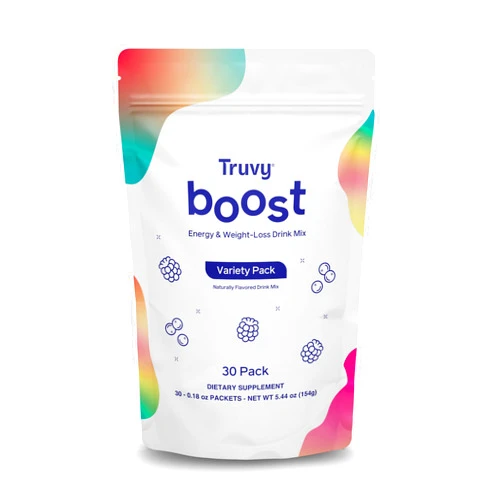 Truvy Boost Drink Variety Pack | 30 Stick Packs | Long-Lasting Energy Drink Mix with S³ Technology | Clean Focus and Vitality Support | Supports Clarity, Endurance and Metabolism