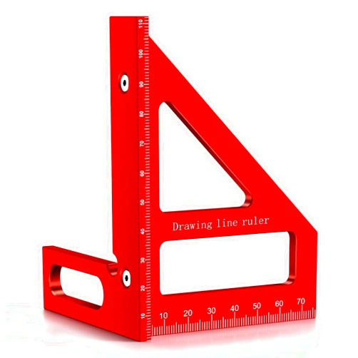 Jimtoiny 3D Multi-Angle Measuring Ruler, Professional 45 90 Degree Aluminum Alloy Woodworking Square Protractor, Miter Triangle Ruler, Precision Layout Measuring Tool Metric Construction Rulers