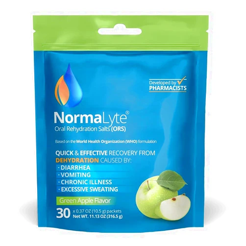 NormaLyte Oral Rehydration Salts-Helps Dietary Management of POTS Syndrome Symptoms-Apple| Energy Supplements, Potassium Supplement, Dehydration Recovery