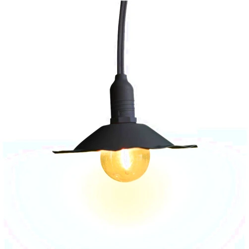 Fantado Scallop Patio Metal Light Bulb Shade for Outdoor Commercial String Lights, E12, Black by PaperLanternStore.com