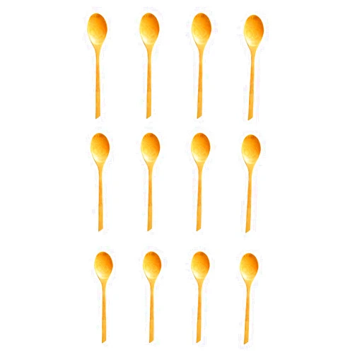 JapanBargain 4110, Set of 12 Long Bamboo Soup Spoons, Eco Friendly Dinner Spoons, Korean Japanese Style Kitchen Utensil for Snacks Fruit Ice Cream Yogurt Cereal, 8.5-inch