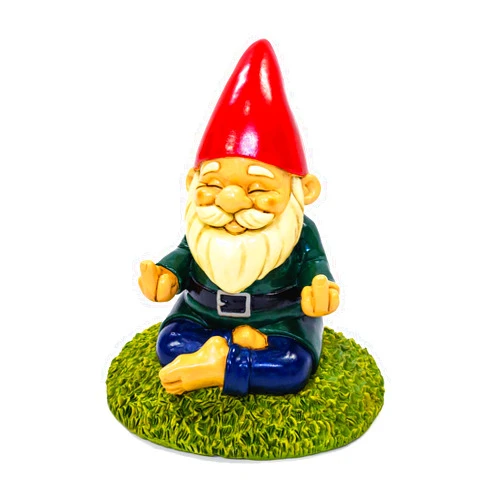 Kwirkworks 9” Meditation Namaste Garden Gnome Statue – Funny Middle Finger Lawn Ornament – Durable All-Weather Resin Yard Decor – Unique Housewarming Gift & Outdoor Decoration