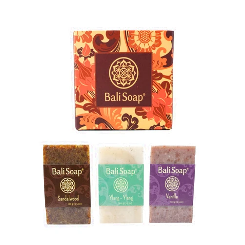 Bali Soap - Natural Soap Bar Gift Set, 3 pc Variety Pack, Sandalwood - Ylang-Ylang - Vanilla, Face or Body Soap, Best for All Skin Types, For Women, Men & Teens, 3.5 Oz each