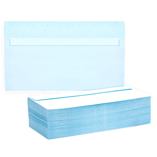 Juvale 100 Pack #10 Light Blue Envelopes with Square Flap for Mailing Letters, Invitations (4 1/8 x 9 1/2 Inch)