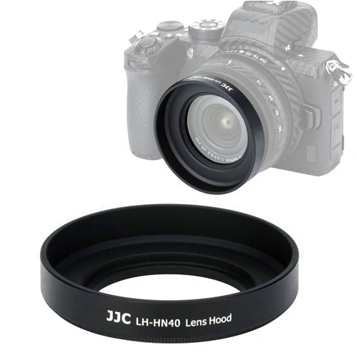Fotasy JJC Dedicated Black Screw-in Lens Hood Shade for Nikon NIKKOR Z DX 16-50mm f/3.5-6.3 VR, Replace HN-40 Lense Hood, Compatible with 46mm Cap,LH-HN40P