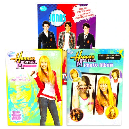 Disney Channel Stars Coloring and Activity Set - 3 Pc Bundle with Hannah Montana and Jonas Brothers Activity Books with Coloring Pages, Posters, More | Kids Pop Music Coloring Activity Set