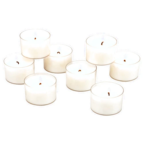 Stonebriar Bulk 96 Pack Unscented Smokeless Long Burning Clear Cup Tea Light Candles with 8 Hour Extended Burn Time, White