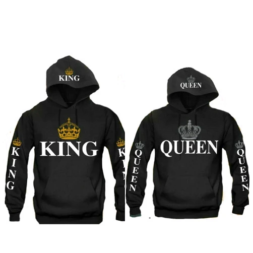 Abdcc King Or Queen Crown Christmas Hoodies Pull Over Matching Love Couples Valentines Matching