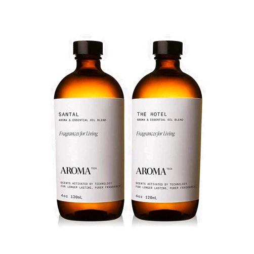 AromaTech Santal & The Hotel Set | Gift Set of Aroma Diffuser Essential Oils Blend of Santal Cardamom, Papyrus, Musk | The Hotel Peach, Red Rose, Pine - 120 Milliliter