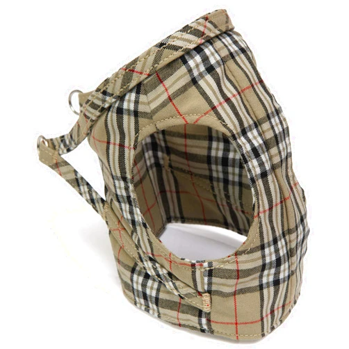 Toto & pal Toto&Pal Royal Tartan Check Body Harness Beige No. 5