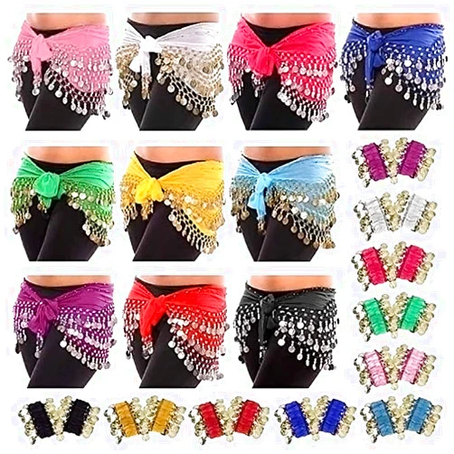 Aulufft Cooyeah Belly Dance Skirt and Belly Dance Wrist Ankle Cuffs Bracelets