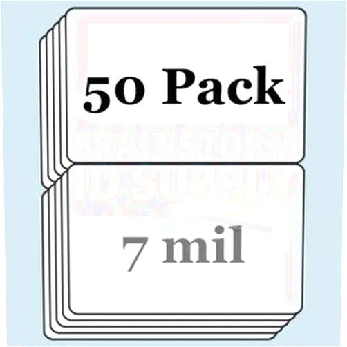 Brainstorm ID 7 mil Butterfly Pouch Laminates (50 Pack) - Credit Card Size (2.125 x 3.375 Inches), Gloss Finish, for Use with Teslin Paper
