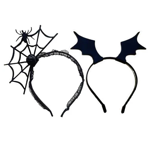 Comelodiant 2PCS Halloween Headband for Women Spider Web Hairband Bat Headband for Halloween Party Costume Accessories