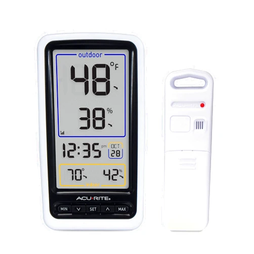 AcuRite 01136M Wireless Thermometer with Indoor/Outdoor Temperature and Humidity, White