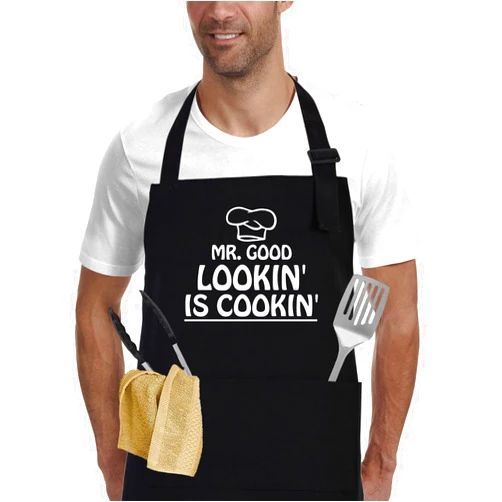 APRONPANDA Funny Kitchen Cooking Aprons for Men - BBQ Grilling Chef Apron, Perfect Birthday Gifts for Husband, Boyfriend, Dad, Uncle, Grandpa