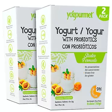 Yogourmet Casei Bifidus Acidophilus Probiotic Yogurt Starter, 1 Ounce, 6-Count Boxes (Pack of 2)