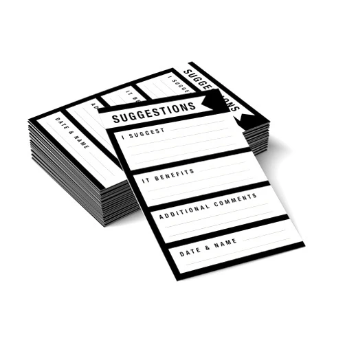SBLABELS Suggestion Card / 100 Feedback Box Cards/Workplace Improvement Suggestion Cards/Flat 4