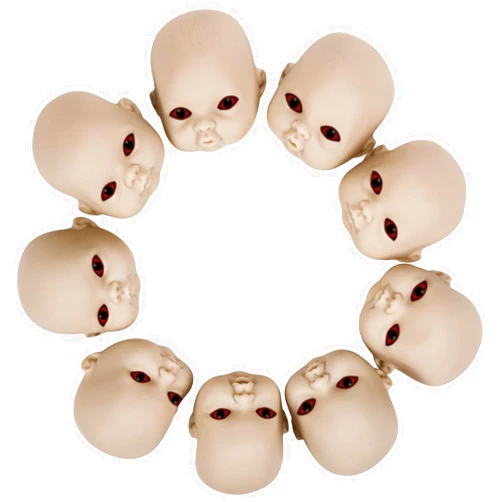 Libima 15 Pieces Halloween Baby Doll Heads, Doll Heads Haunted Doll Heads Creepy Doll Parts Scary Halloween Decorations for Halloween Party Decoration Supplies (Flesh Color)