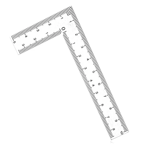 Skrfren Mini L Shaped Ruler Measuring Tool, 2 inch by 4 inch Square Framing Measuring Tool Stainless Steel Woodworking Square Ruler, Sliver Metal Squares Right for Engineer Carpenter, 5×10cm