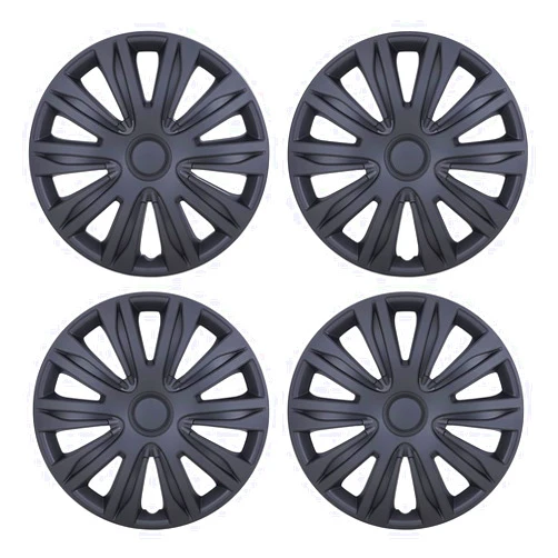 I1MOTOR 15'' Hubcaps Set of 4 Wheel Rim Cover Universal R15 Hub Caps Replacement ABS Material Exterior Accessories for Car Pickup Truck SUV (15-Inch, Matte Black)