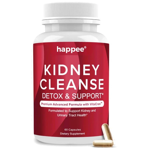 Happee Kidney Cleanse Detox & Repair Formula – Natural Kidney Support Supplement with Cranberry Extract & 21 Herbs for Kidney Health Renew - Bladder & Urinary Tract Support – Kidney Flush Detox Pills