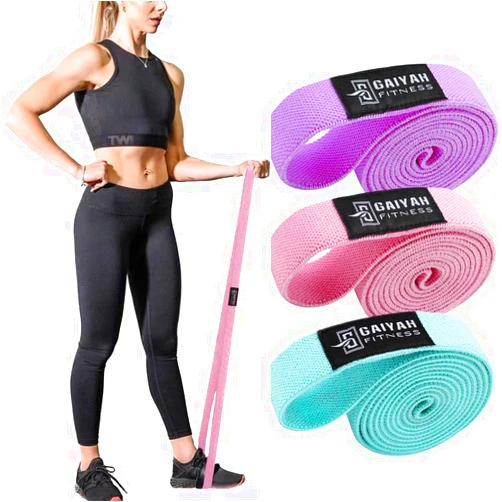 GAIYAH FITNESS Long Resistance Bands for Working Out Women, Fabric Resistance Band, Stretch Bands for Exercise Bands Resistance Bands Set for Physical Therapy, Elastic Bands for Exercise, Ligas para Hacer Ejercicio
