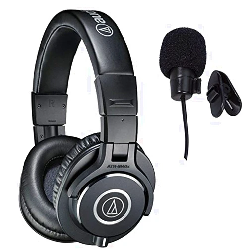 Audio-Technica ATH-M40x Professional Studio Monitor Headphones with Zalman Zm-Mic1