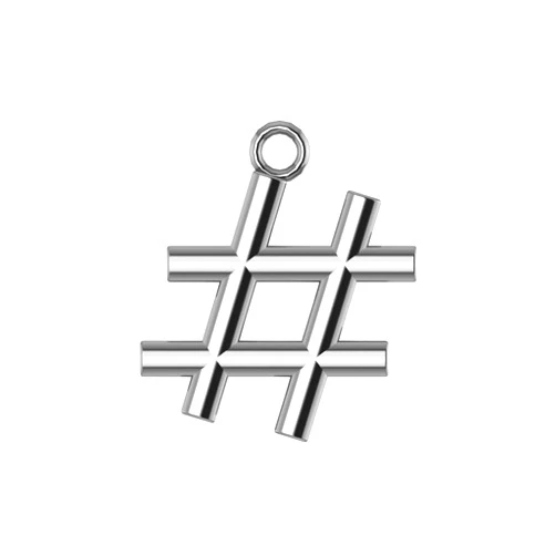 Ryan Jonathan Fine Jewelry Semi-Polished 10k Yellow Gold Hashtag Symbol Dangle Link Finished Finding Component Fine Jewelry For Women Gifts For Her (Mounting Only, Not All Stones Included, 9.4x8.2mm)