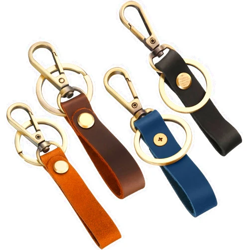 WILLBOND 4 Pieces Leather Valet Keychain Leather Key Chain with Belt Loop Clip for Keys