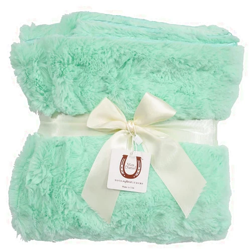 Max Daniel Designs Max Daniel Luxe Mint Bunny Baby Throw - Double Sided - Piped Edge 1179