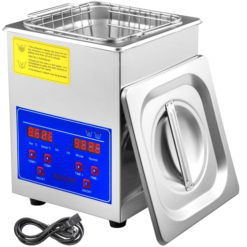 VEVOR 2L Ultrasonic Cleaner, Digital Timer & Heater, Stainless Steel Industrial Cleaning Machine for Jewelry, Watches, Glasses, and Small Parts, 110V, FCC/CE/RoHS Certified