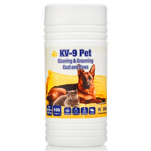 KIVEMA Daily Pet Grooming Wipes for Dog, Cat and Puppies. Cleaning Face Butt Eyes Ears Paws and Body. ((100 Wipes Jar))