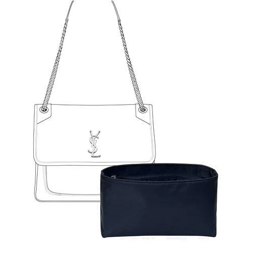YUNDINGJI Purse Organizer Insert for YSL Niki Large Bags,Black,Luxury Bags Storage with Silk, Lightweight Shaper for Daily Use, Pockets Large Capacity.