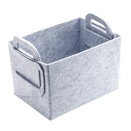 Minoisome Foldable Storage Baskets with Carry Handles Felt Fabric Collapsible Storage Cubes Bin for Organizing Toys Clothes Gifts Closet Shelves Kids Room Laundry Office