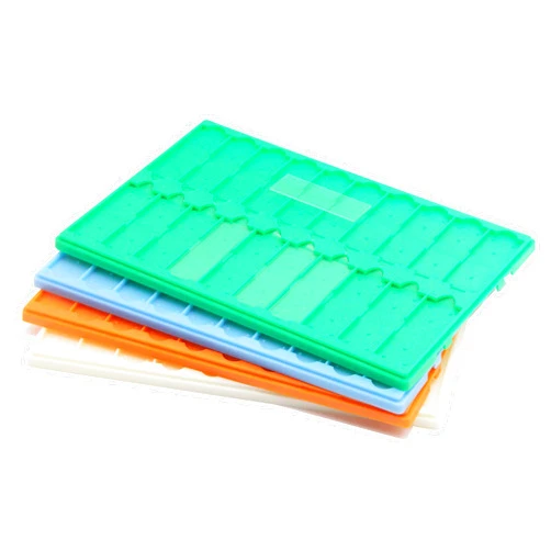 MUHWA Plastic Microscope Slide Tray; 20 Capacity, Pack of 4