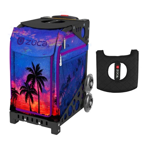 Z?CA INC Zuca Sport Bag - Island Life with Gift Black/Pink Seat Cover (Black Non-Flashing Wheels Frames)